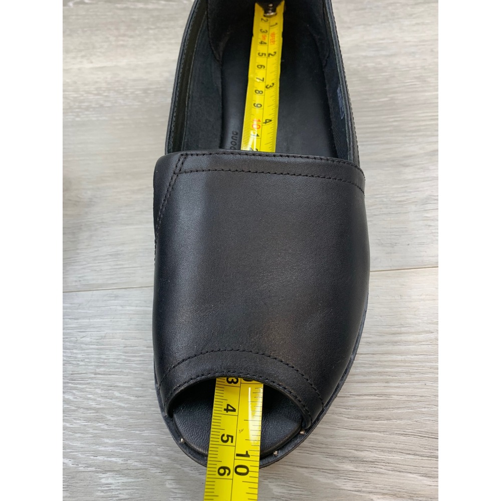 FitFlop Duocomff Women's Peep Toe Flats Black Leather 8 Comfort Casual Shoes - Picture 7 of 10